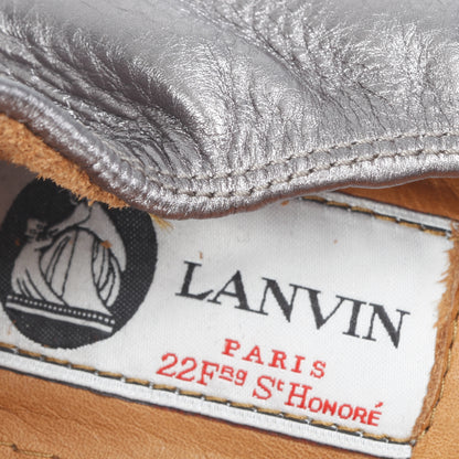 Lanvin Leather Elastic Ballet Flats 39.5 Anthracite 6 of 7