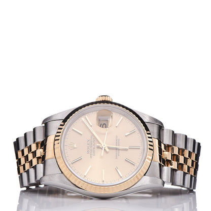 Rolex Stainless Steel 18K Yellow Gold 36mm Oyster Perpetual Datejust Watch Champagne 16233 3 of 6
