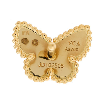 Van Cleef & Arpels 18K Yellow Gold Mother of Pearl Sweet Alhambra Butterfly Earrings 4 of 5