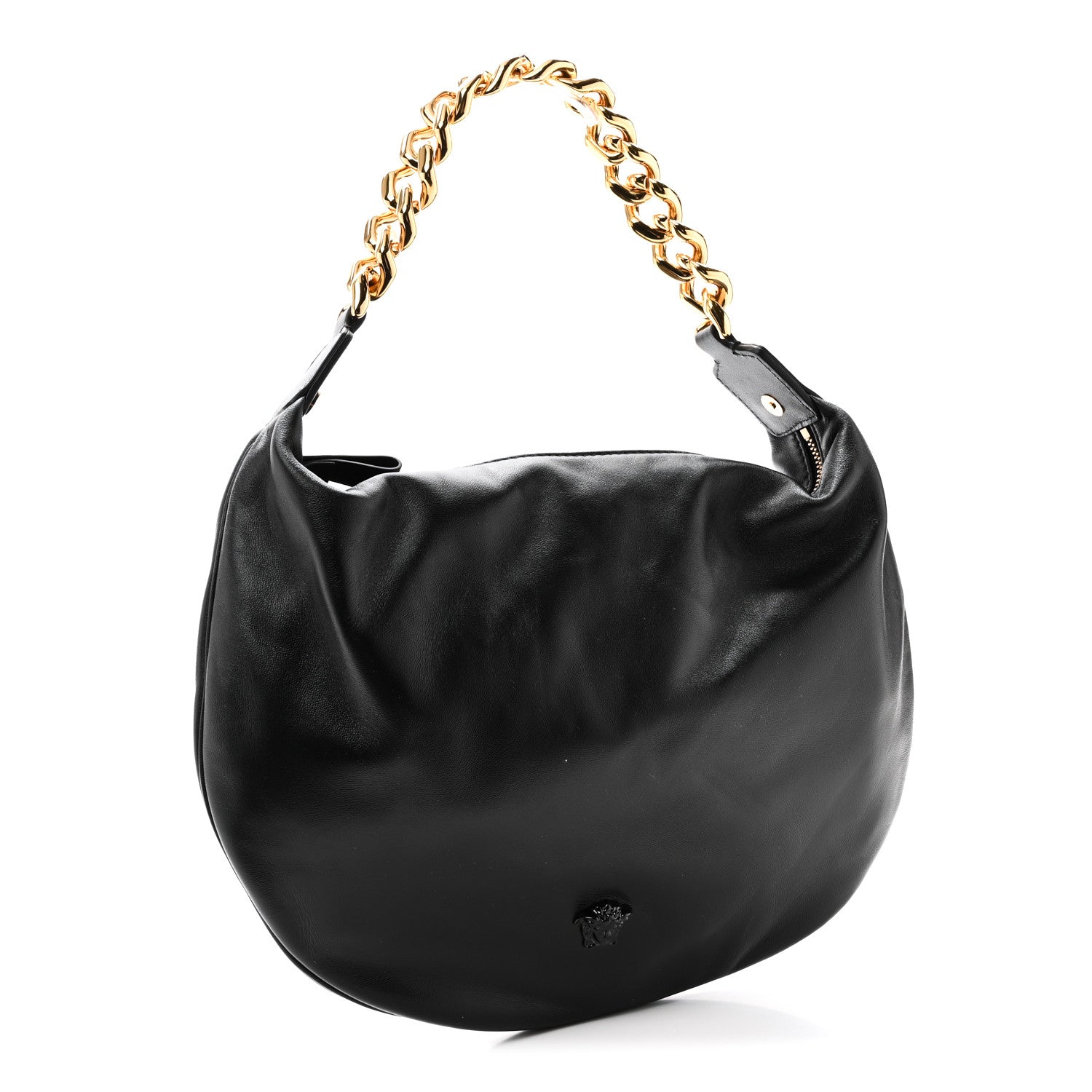 Versace Calfskin La Medusa Chain Hobo Black 3 of 9