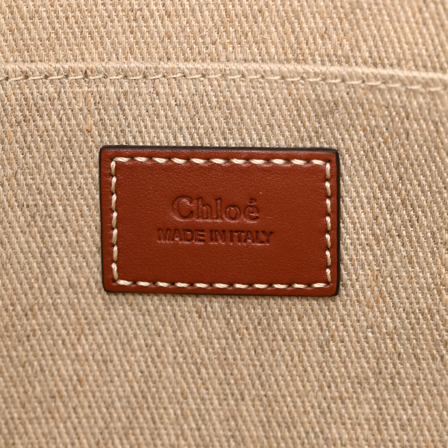 Cotton Calfskin Medium Woody Ribbon Tote White Brown