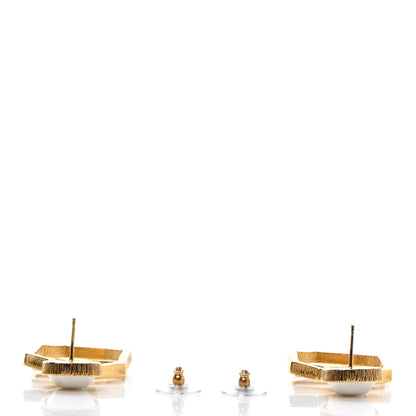 Chanel Metal Pearl CC Drop Earrings Gold 3 of 5