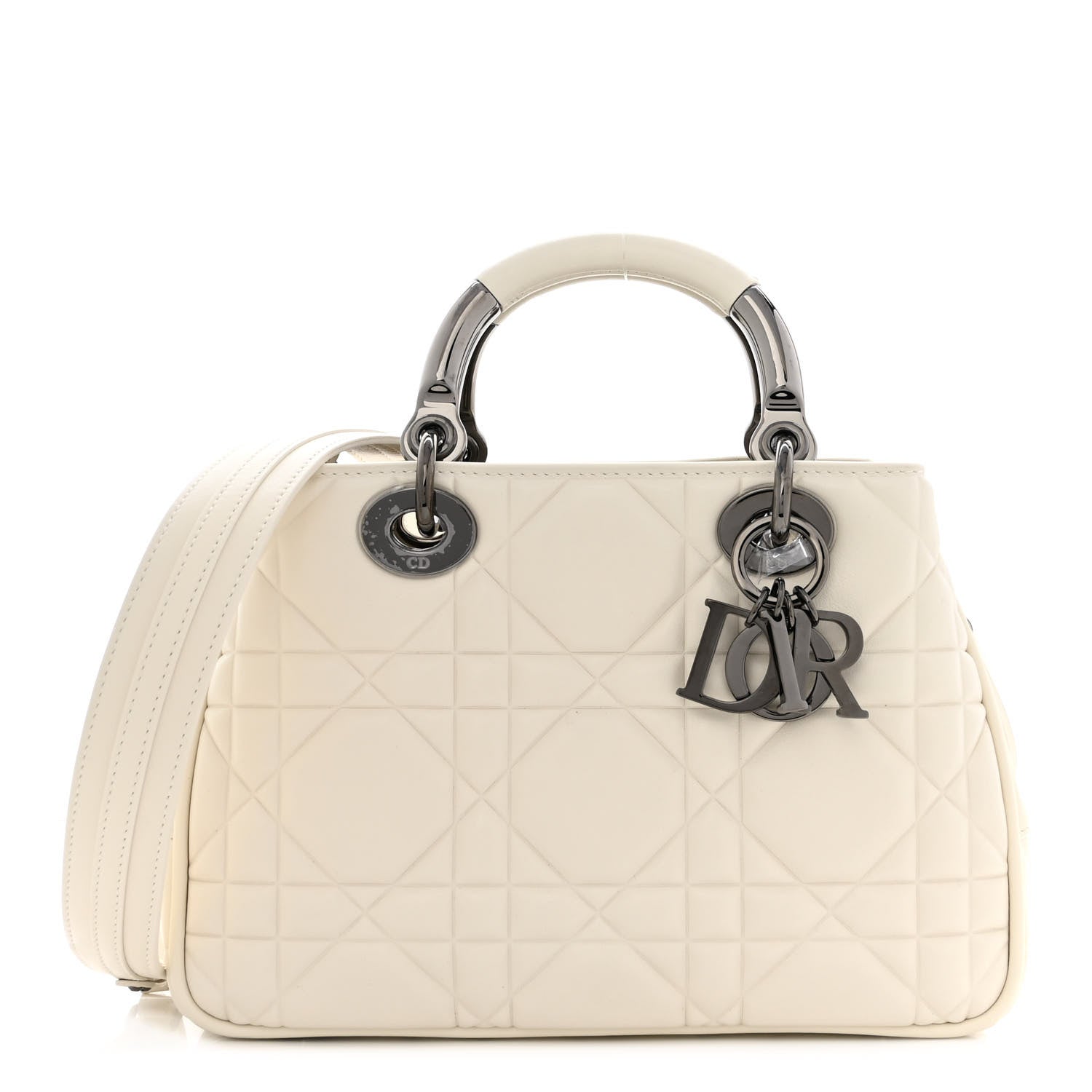 Christian Dior Calfskin Cannage Small The Lady 95.22 Ivory 1 of 11