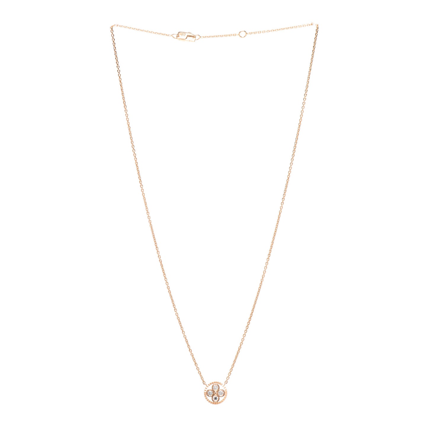 18K Pink Gold Diamond Blossom BB Pendant Necklace