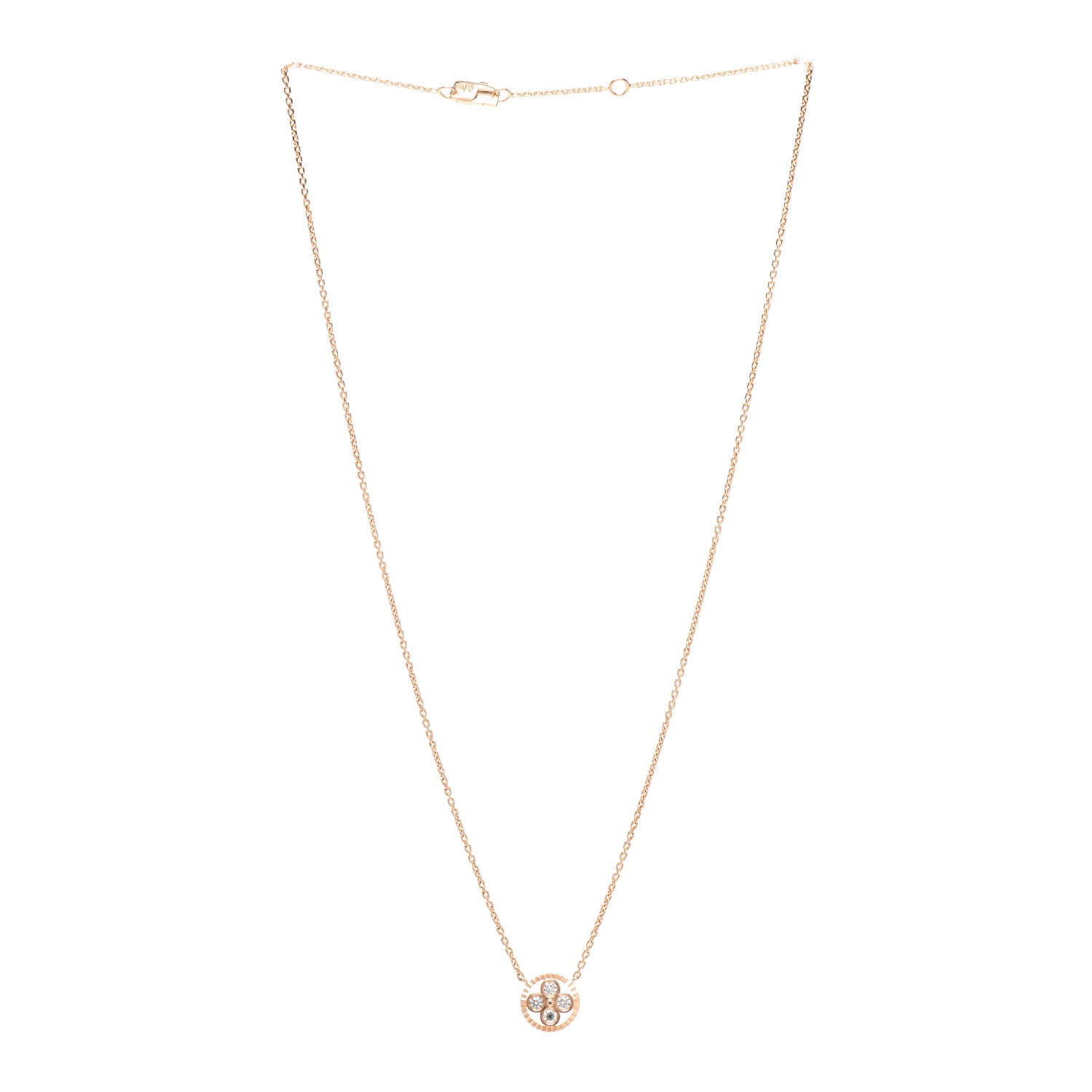 Louis Vuitton 18K Pink Gold Diamond Blossom BB Pendant Necklace 3 of 4