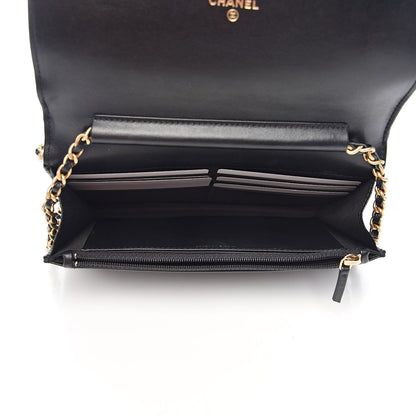 Chanel Caviar Quilted Boy Wallet On Chain WOC Black 5 of 12