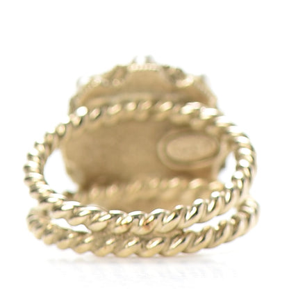 Chanel Pearl CC Ring 50 5 Gold Pearly White 4 of 6
