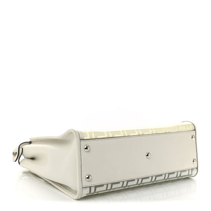 Fendi PVC Glass Vitello Seta Shiny Nappa Plexiglass FF Medium Peekaboo Iconic Satchel White Ice 4 of 15