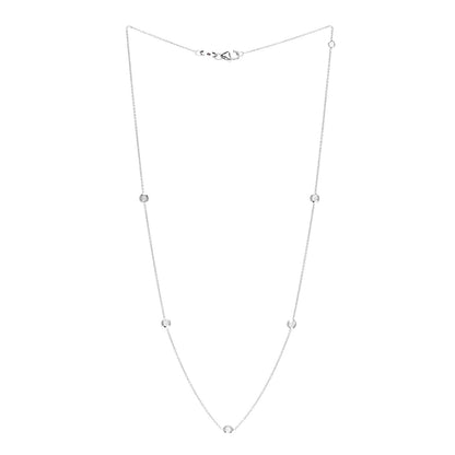 Roberto Coin 18K White Gold Diamond .23ctw Diamonds by the Inch Five Station Necklace 3 of 6