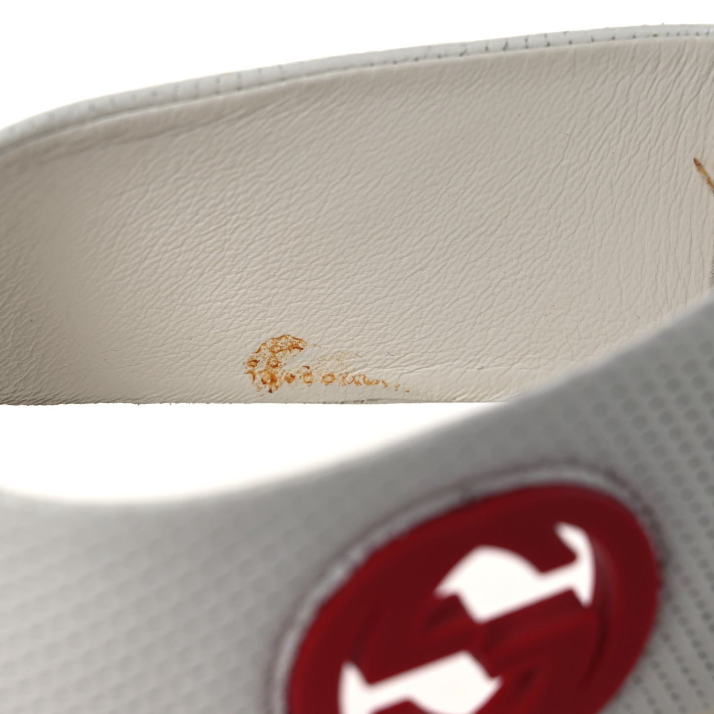 Calfskin GG Zip Thong Sandals 40.5 White
