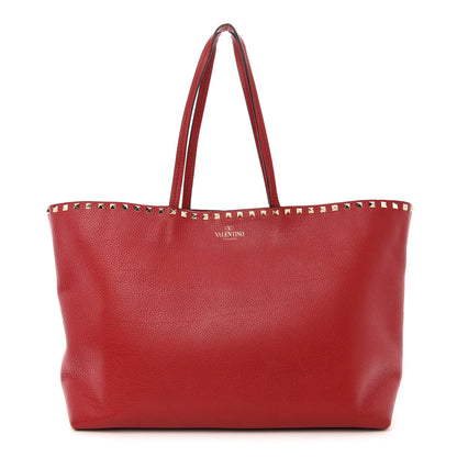 Valentino Garavani Grained Calfskin Rockstud Shoulder Tote Rosso Valentino 1 of 22