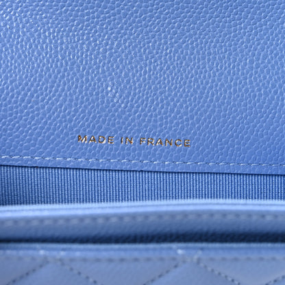 Chanel Caviar Quilted Flap Card Holder Wallet Blue 7 of 9