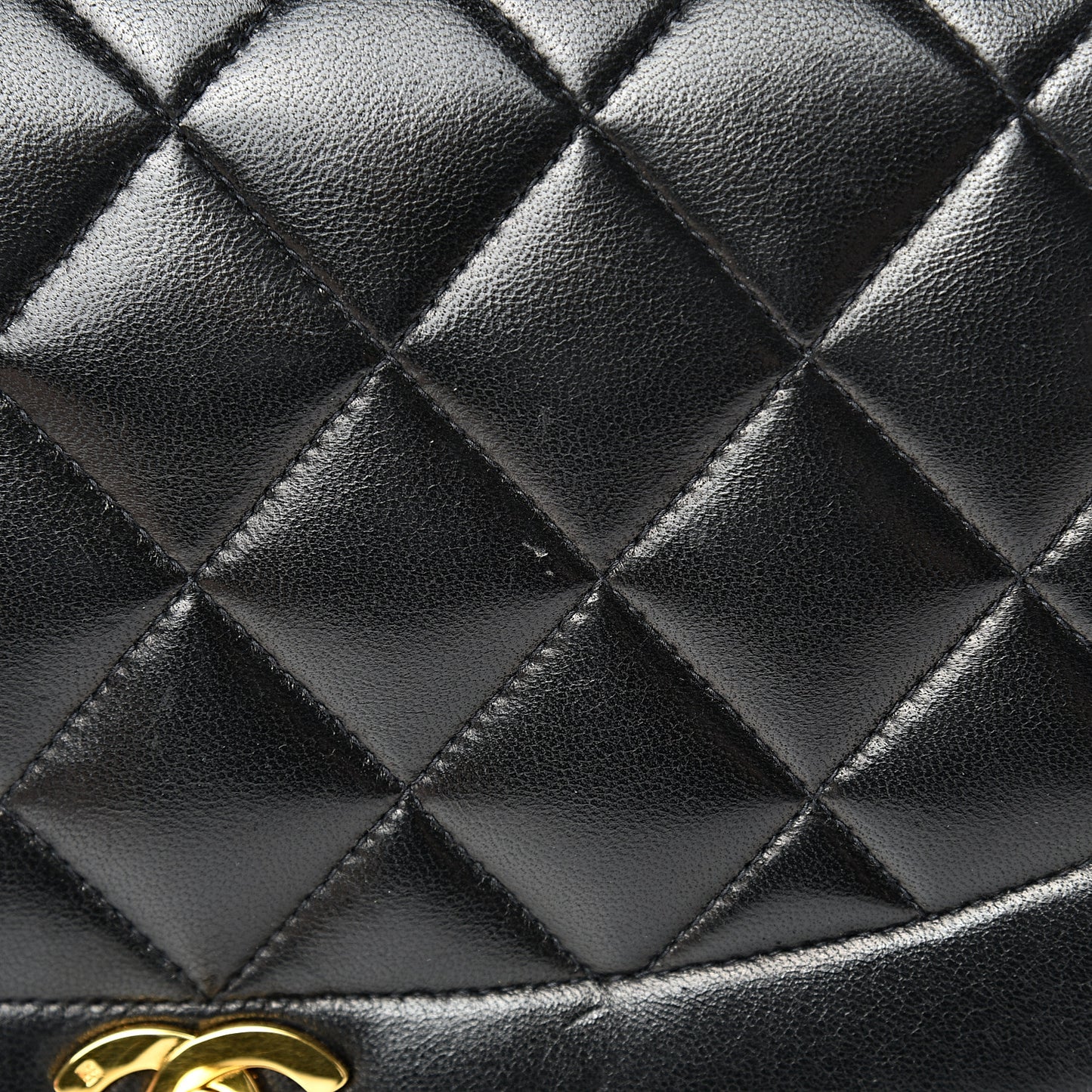 Lambskin Quilted Medium Single Flap Black
