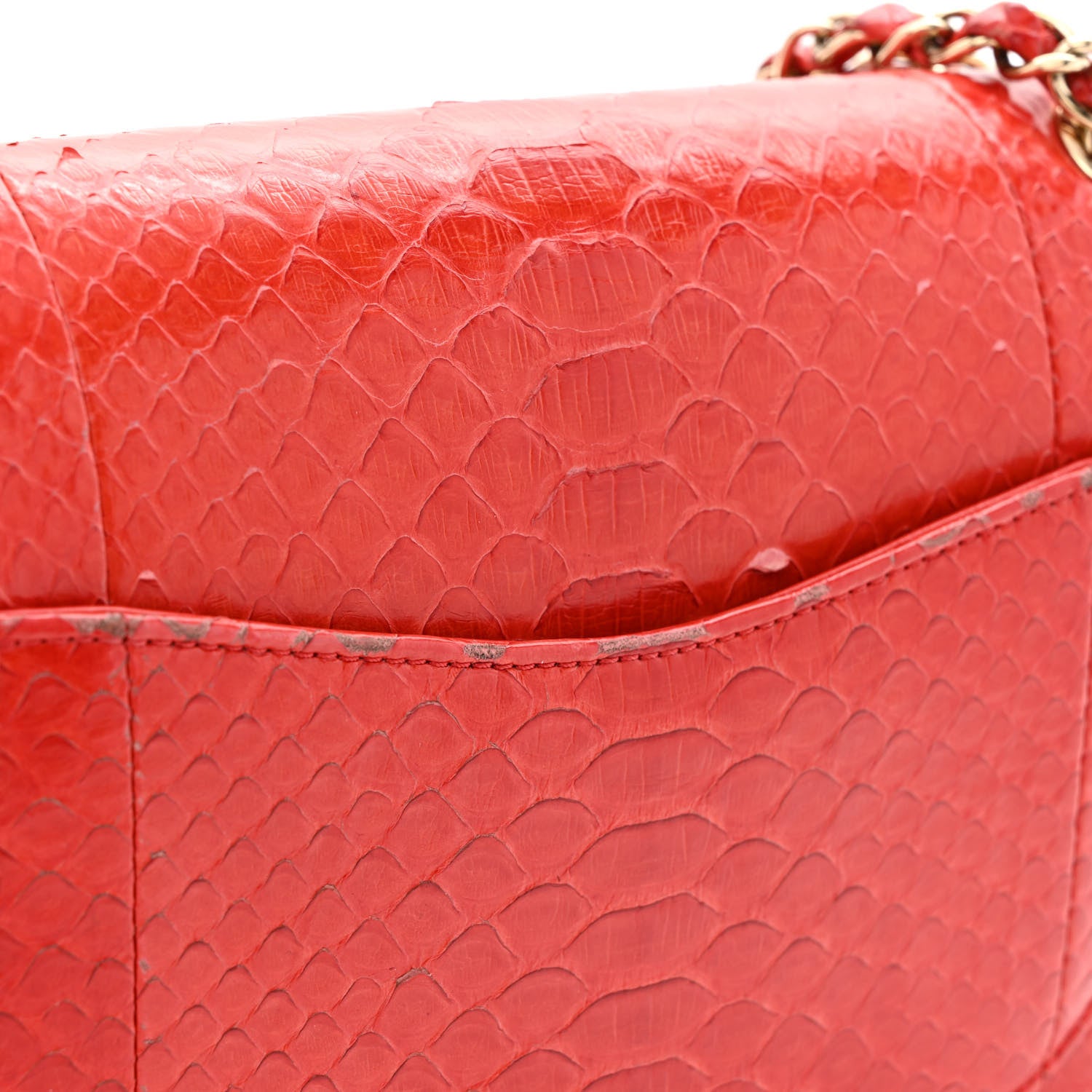 Chanel Snakeskin Medium Double Flap Red 17 of 17