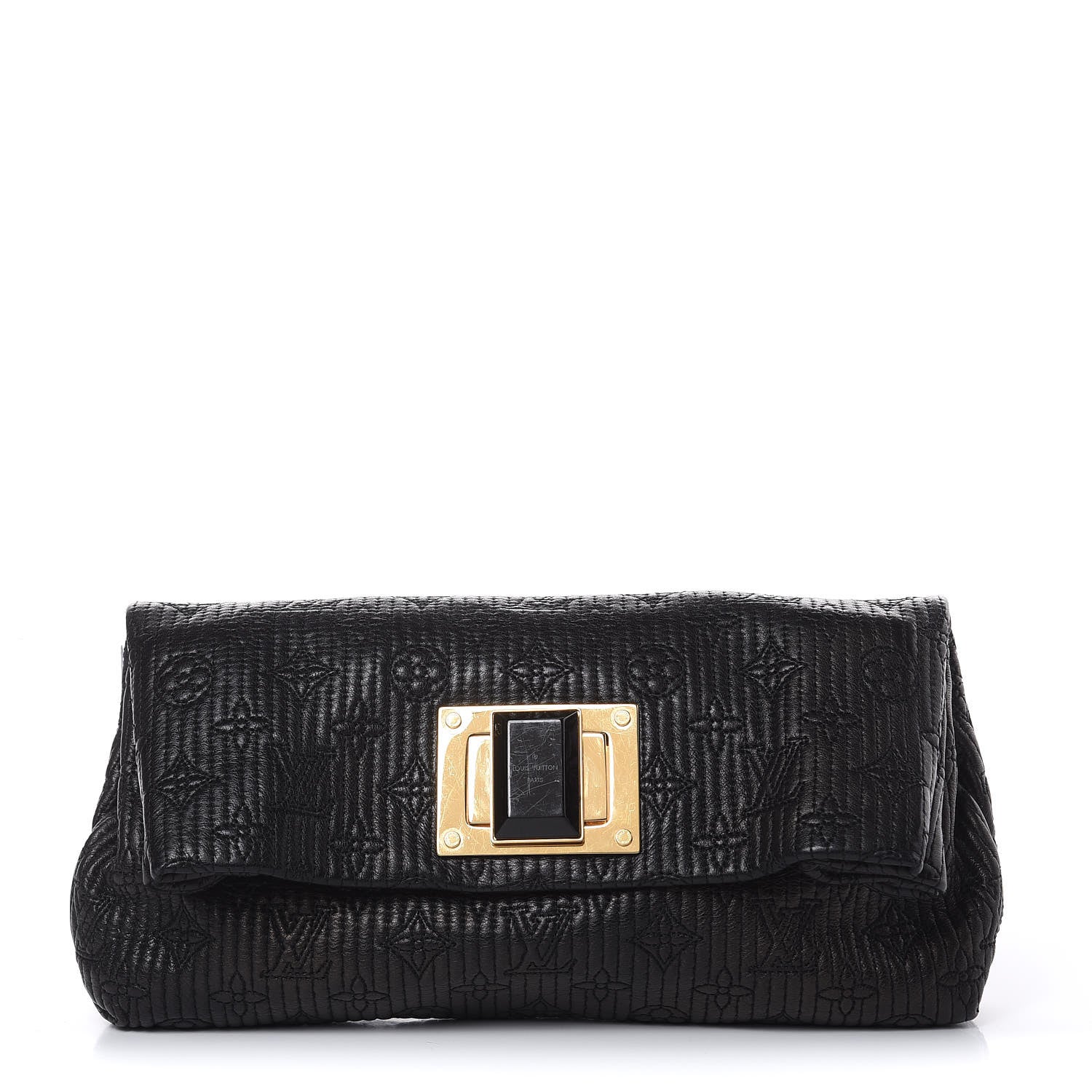 Louis Vuitton Calfskin Quilted Monogram Altair Clutch Black 1 of 8