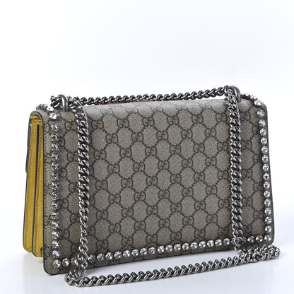 Gucci GG Supreme Monogram Crystal Bow Embroidered Small Dionysus Shoulder Bag Yellow 2 of 9