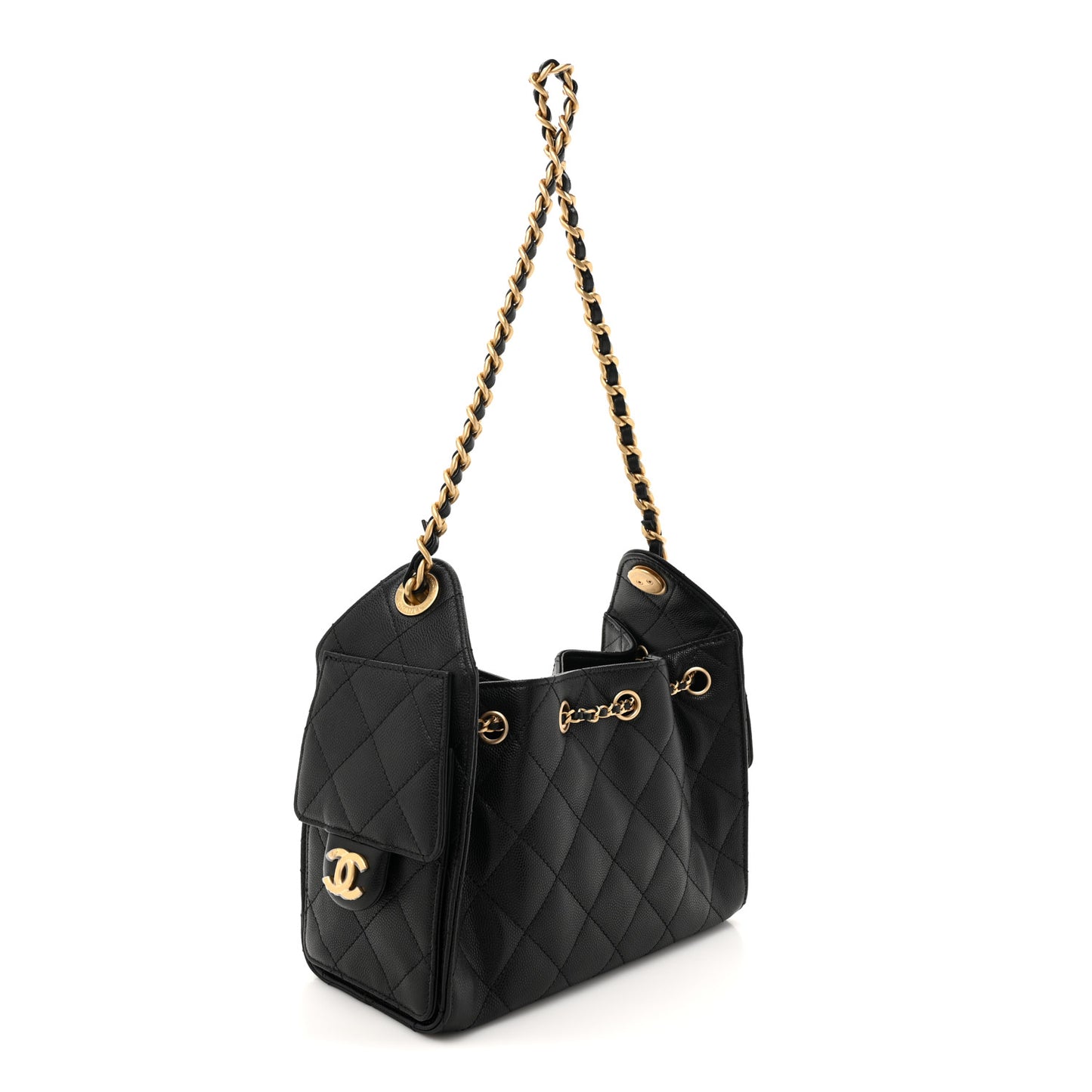 Caviar Quilted Mini Chanel 25 Handbag Black