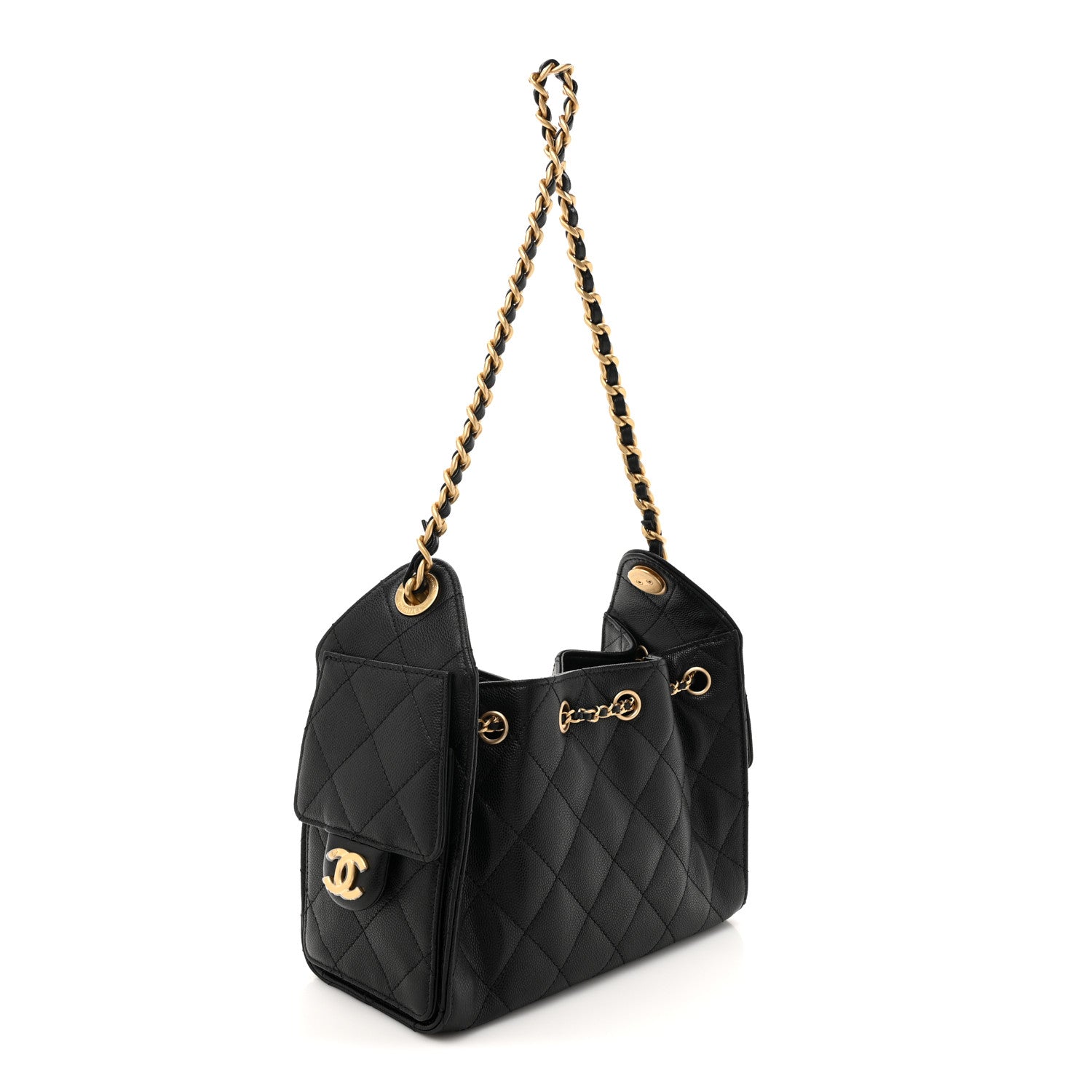 Chanel Caviar Quilted Mini Chanel 25 Handbag Black 3 of 11
