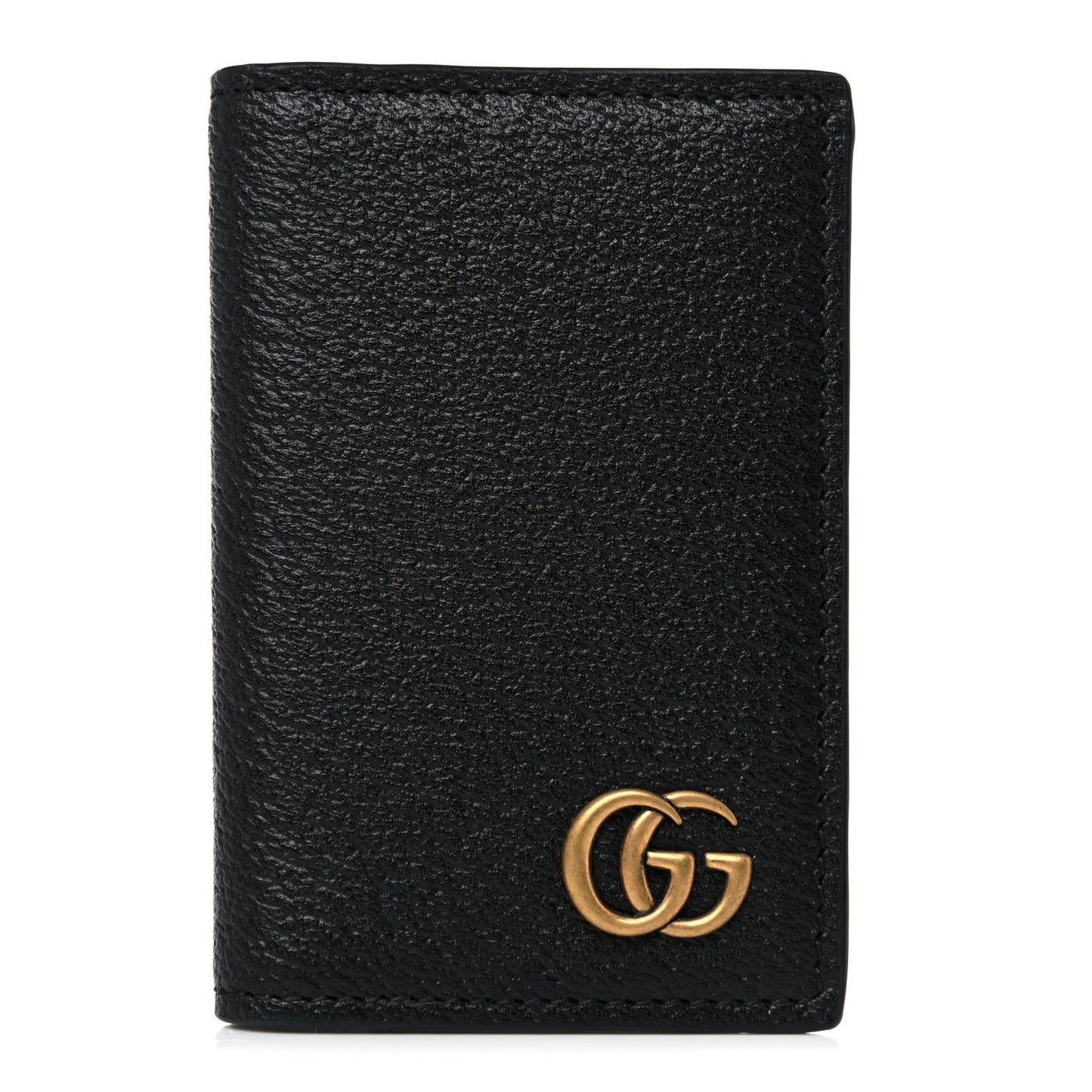 Calfskin Boar Effect GG Marmont Card Case Black