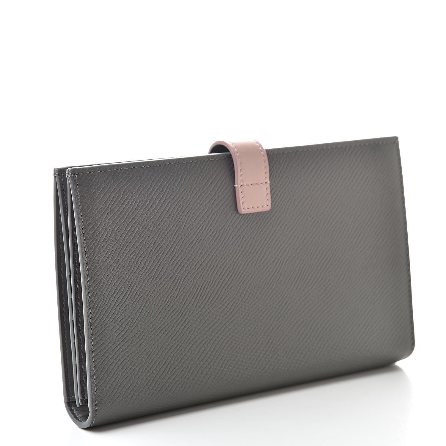 Celine Grained Calfskin Large Multifunction Strap Wallet Grey 3 of 9