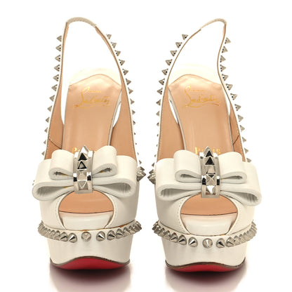 Christian Louboutin Calfskin Lady Clou Spikes VIP 150 Pumps 35 White 2 of 9