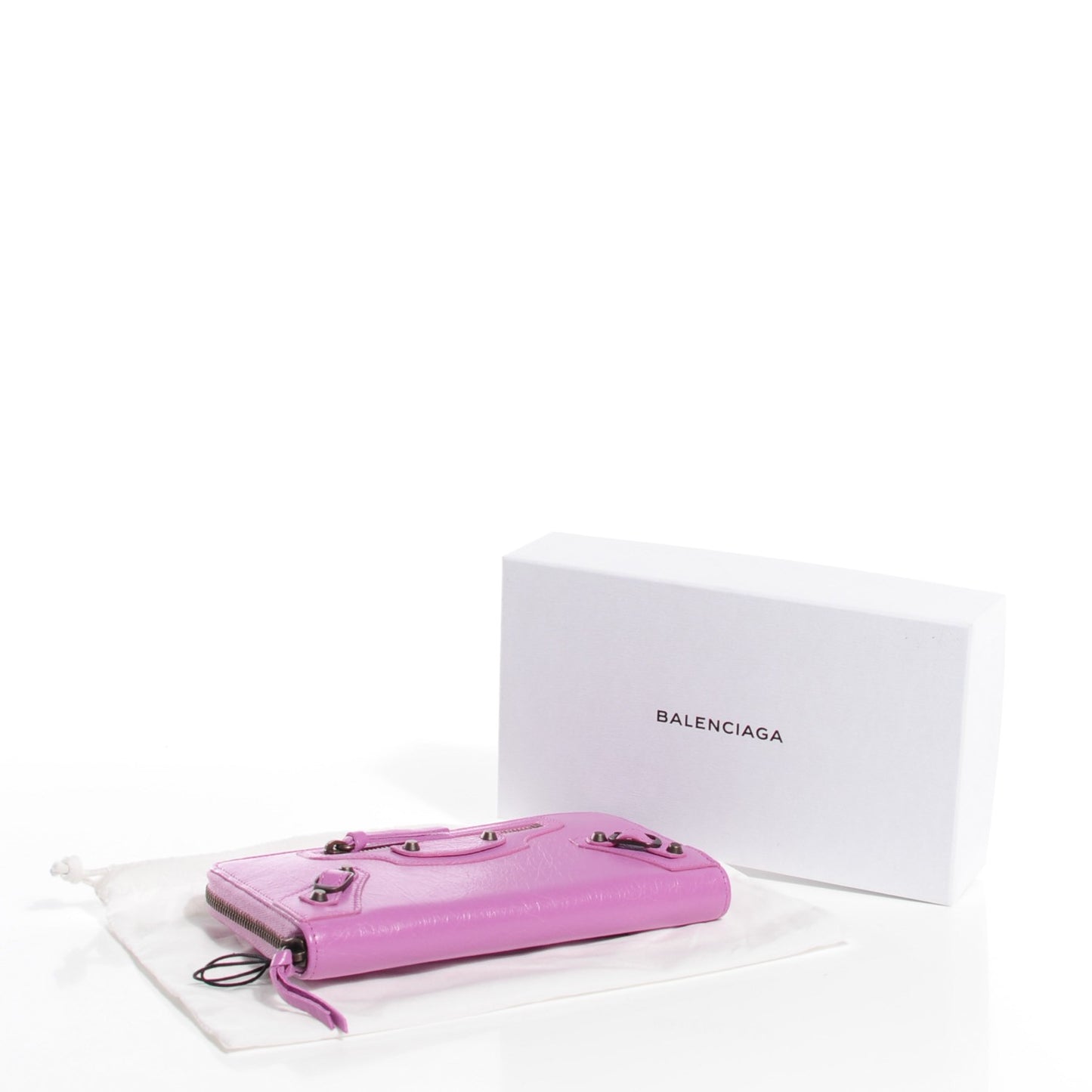 Agneau Classic Hardware Continental Zip Around Wallet Rose Berlingot