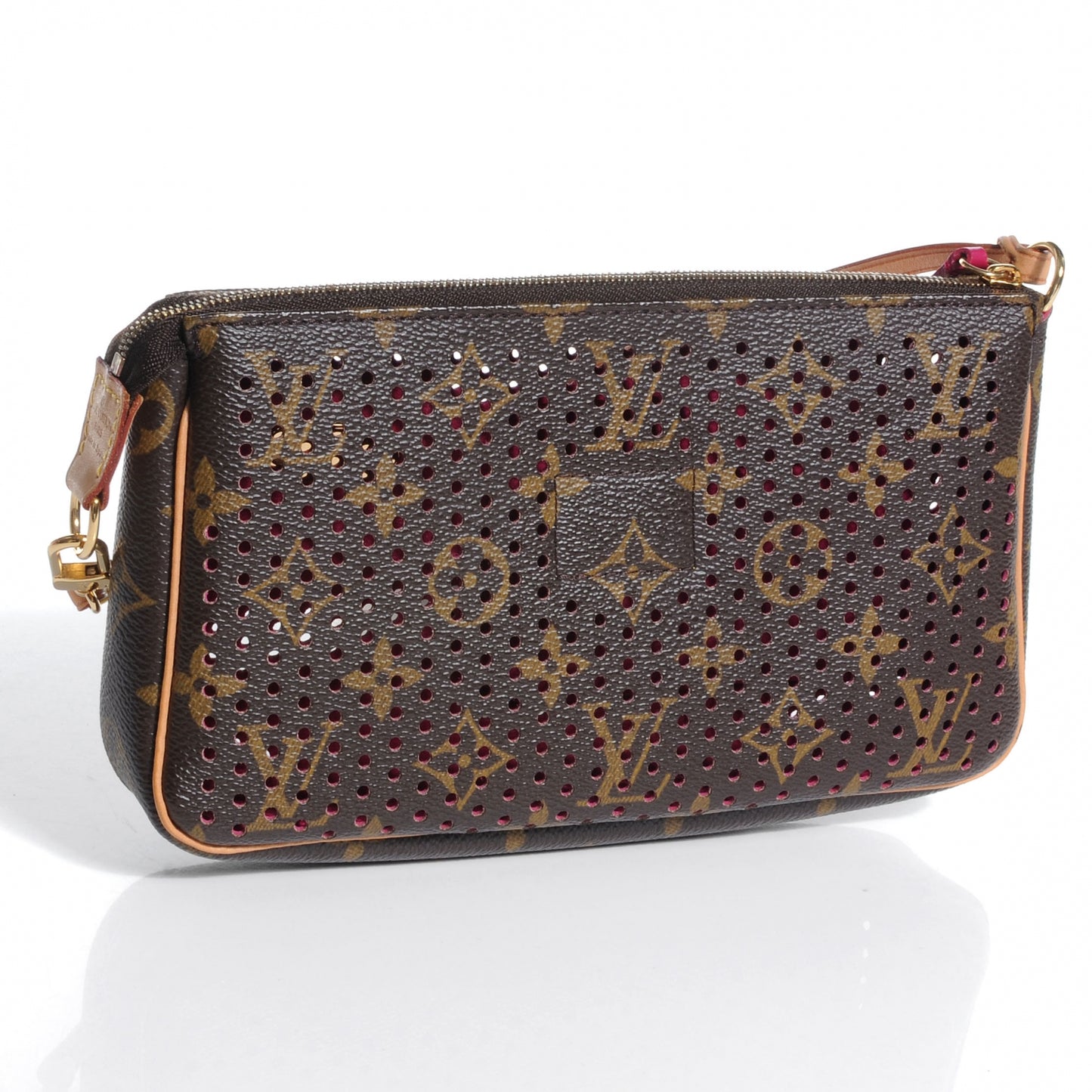 Monogram Perforated Pochette Plat Fuchsia