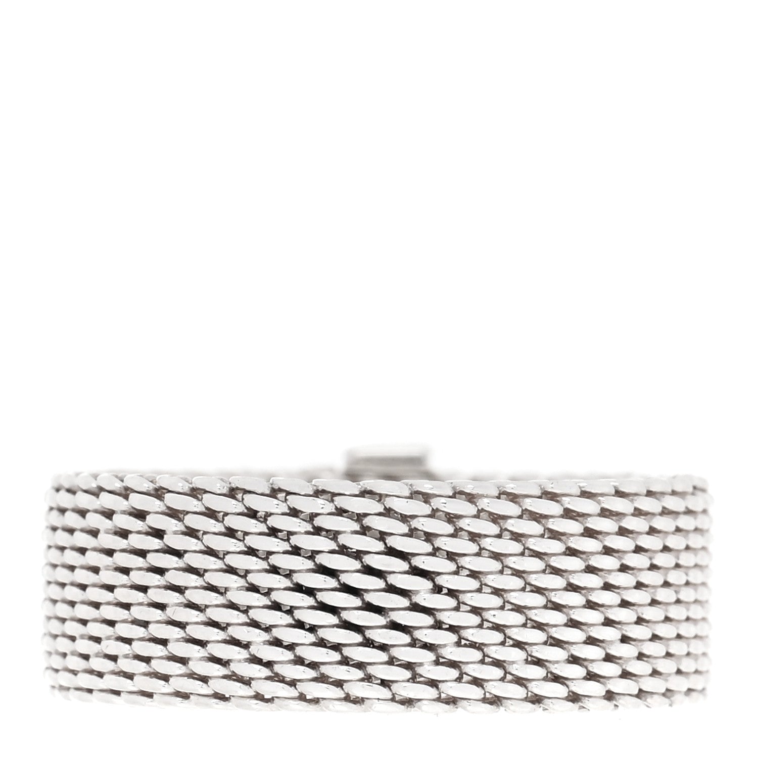 Tiffany Sterling Silver Diamond Somerset Mesh Ring 50 5.5 3 of 4