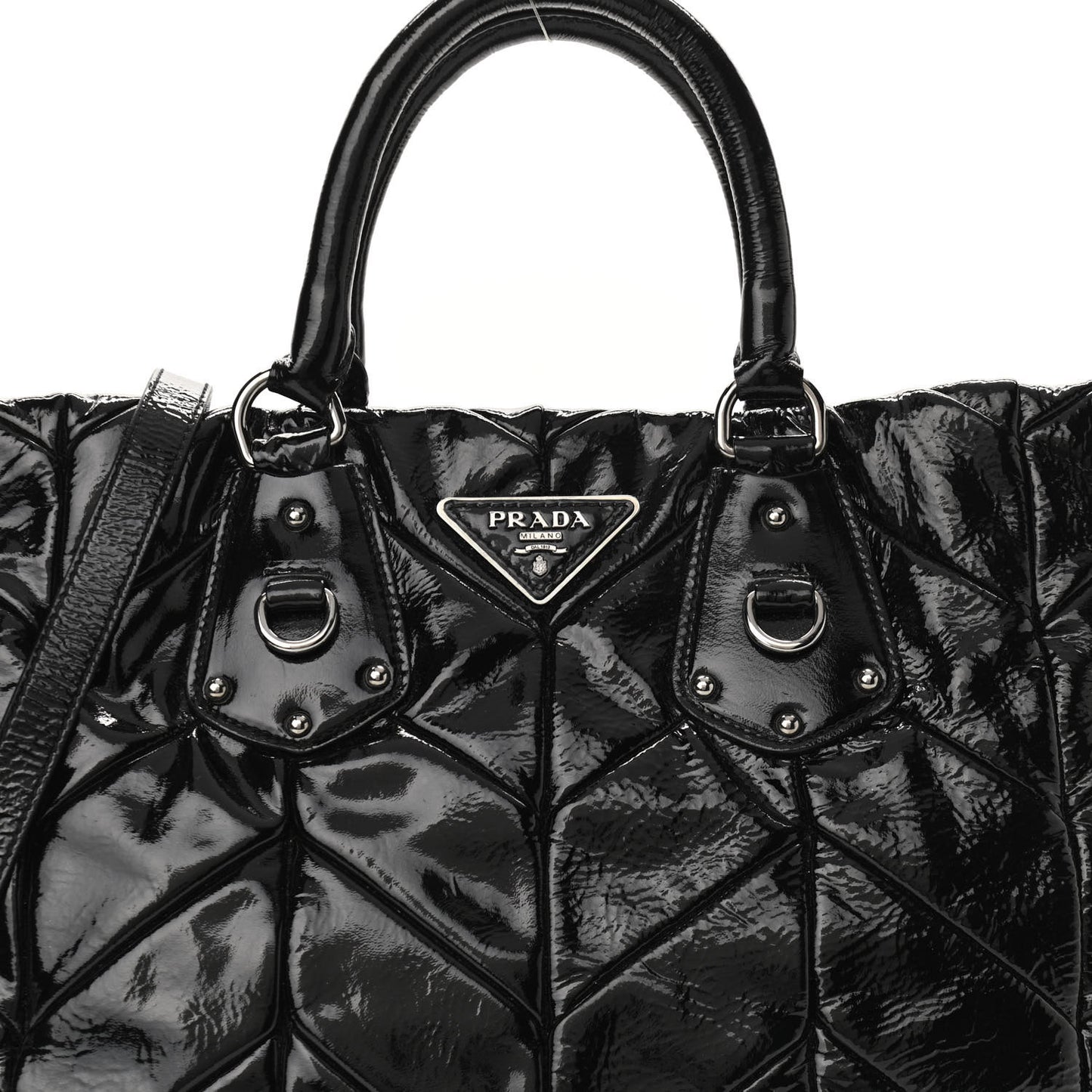 Vernice Chevron Tote Black