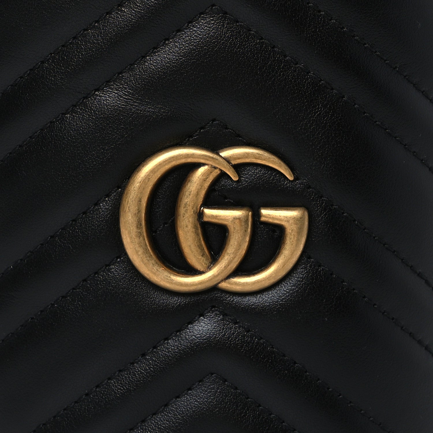 Gucci Calfskin Matelasse Mini GG Marmont 2.0 Bucket Bag Black 7 of 10