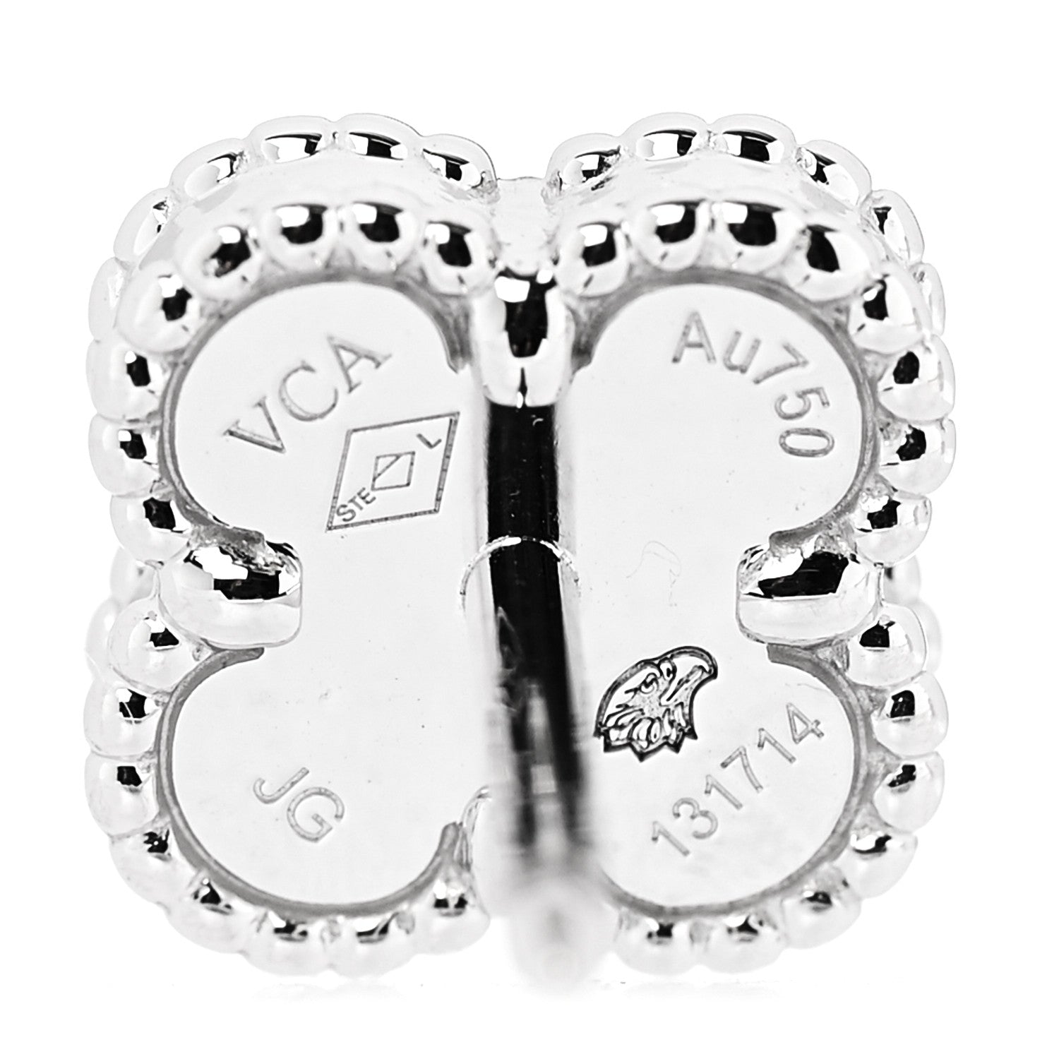 Van Cleef & Arpels 18K White Gold Mother of Pearl Sweet Alhambra Earrings 4 of 5