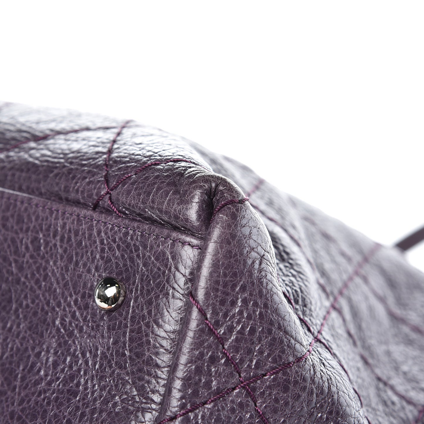 Glazed Calfskin Large On The Road Tote Purple