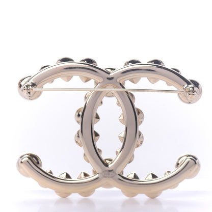 Chanel Strass Crystal CC Brooch Gold Blue 3 of 5