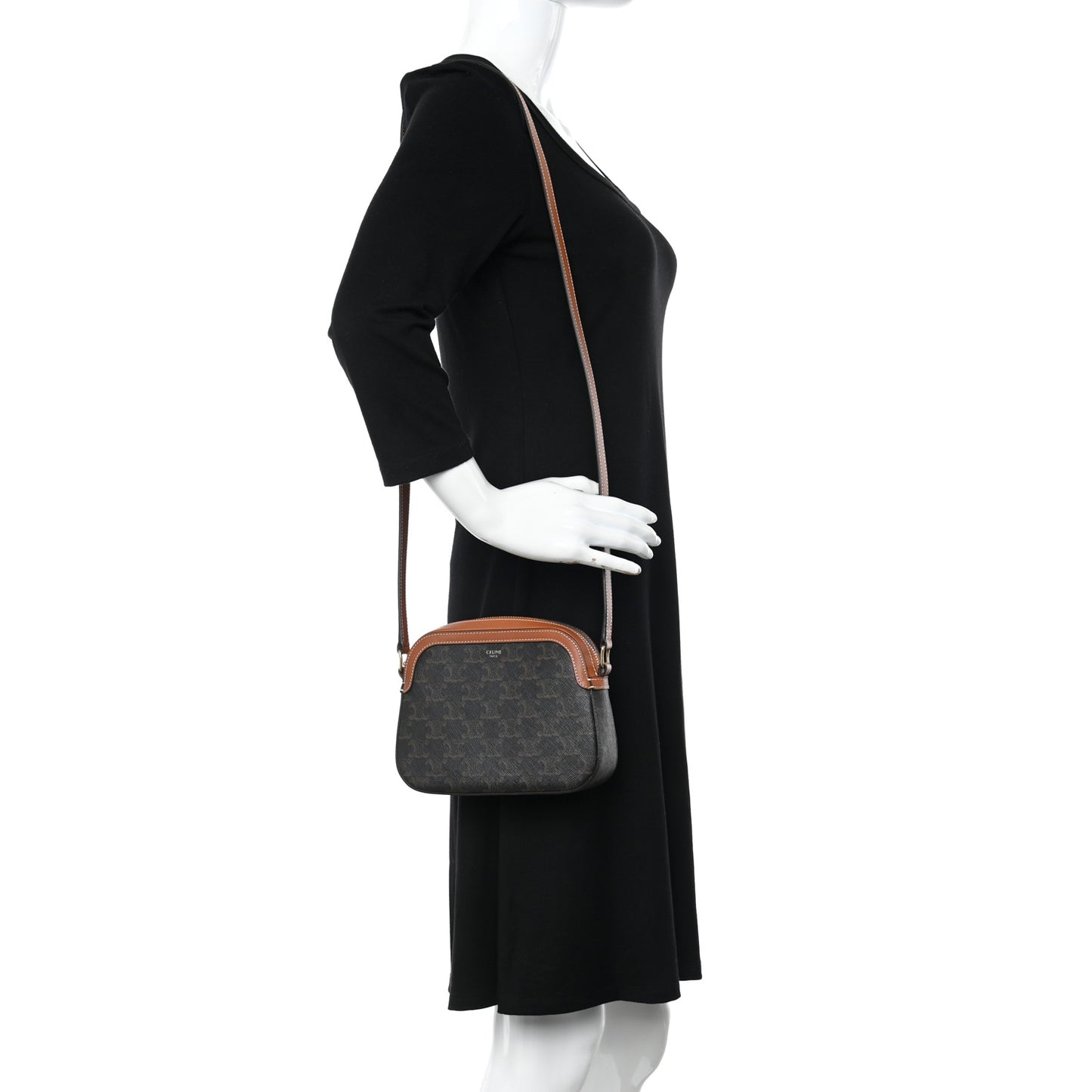 Triomphe Canvas Small Camera Bag Tan
