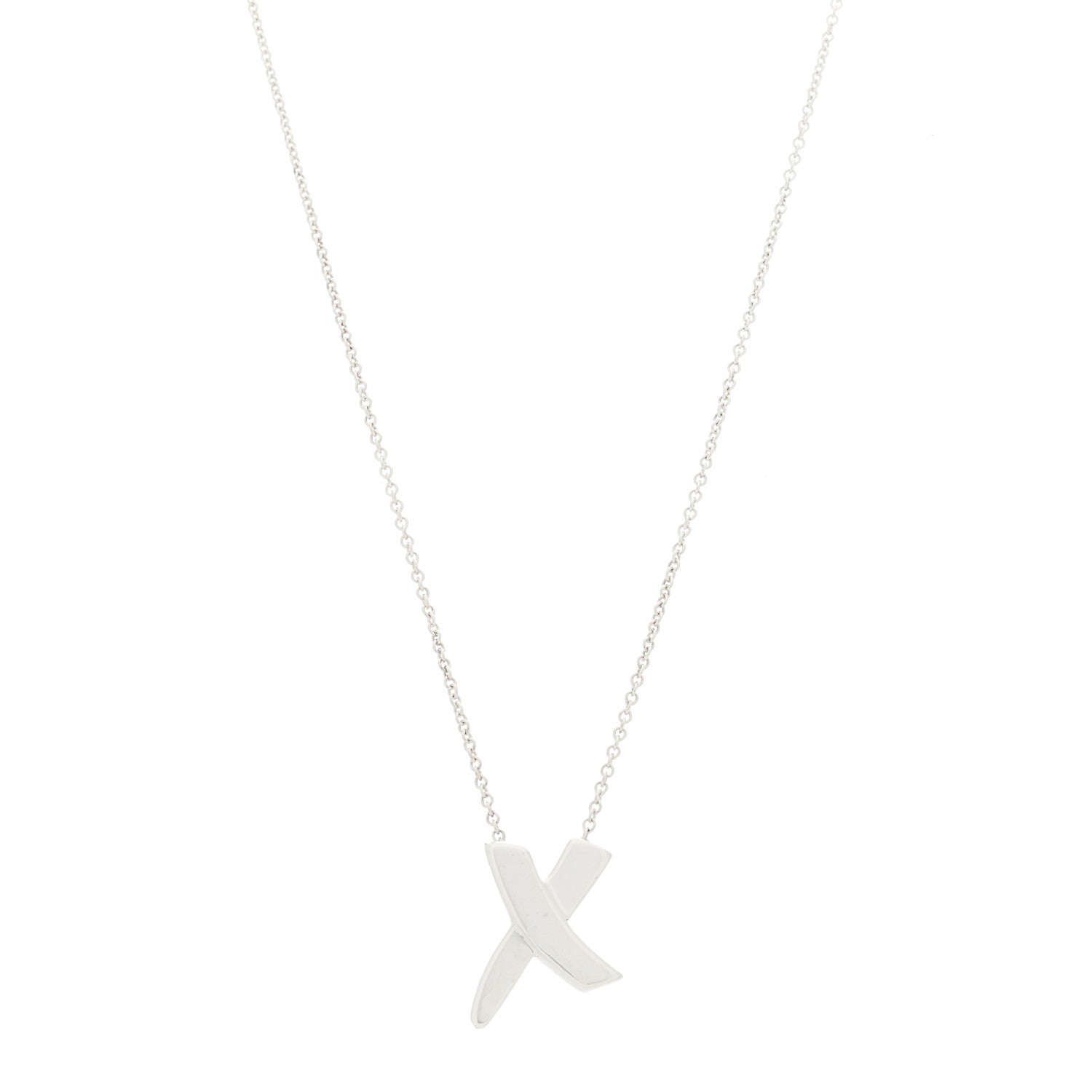 Tiffany Sterling Silver Paloma Picasso Graffiti X Pendant Necklace 1 of 5