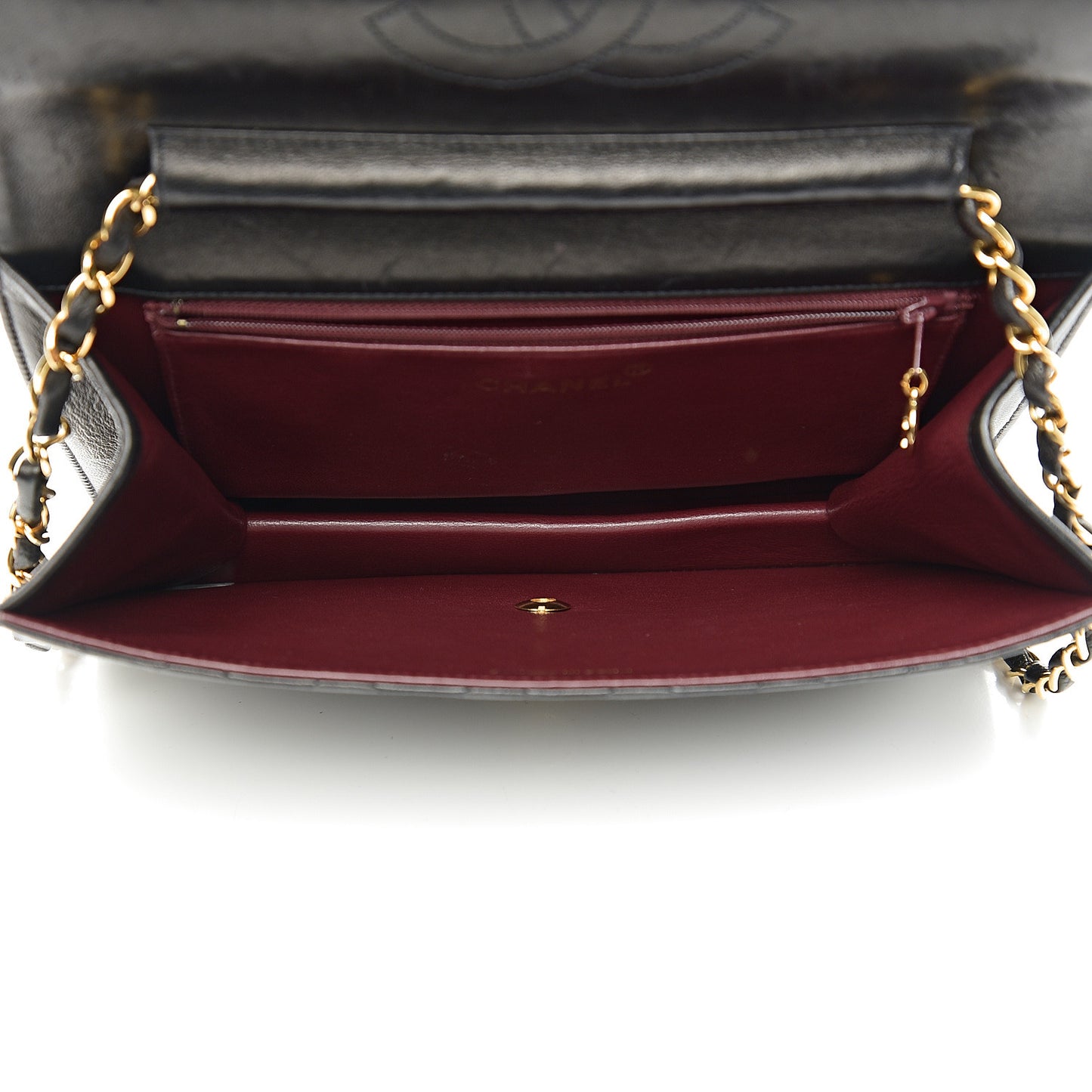 Lambskin Quilted Medium Single Flap Black