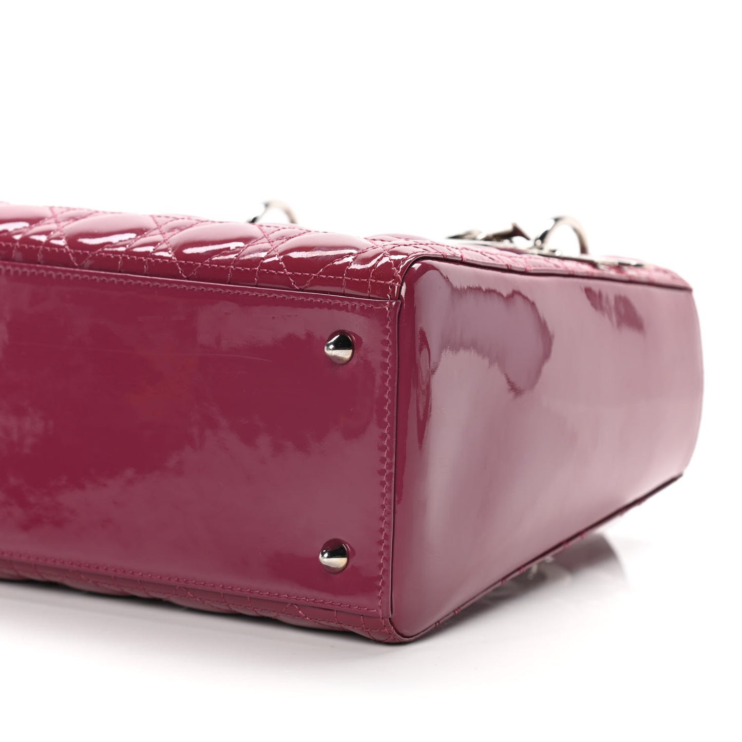Patent Cannage Medium Lady Dior Dark Pink