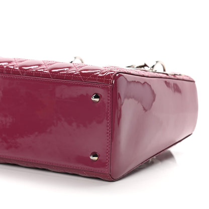 Christian Dior Patent Cannage Medium Lady Dior Dark Pink 10 of 15