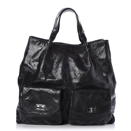 Chanel Glazed Caviar Large Pocket In The City Tote Black 1 of 7