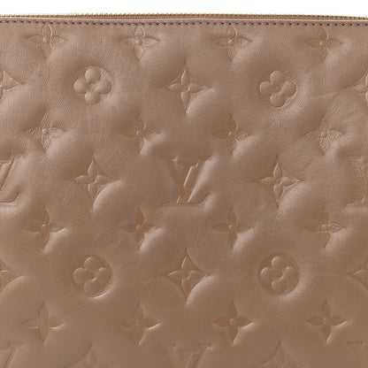 Louis Vuitton Lambskin Embossed Monogram Coussin PM Taupe 8 of 10