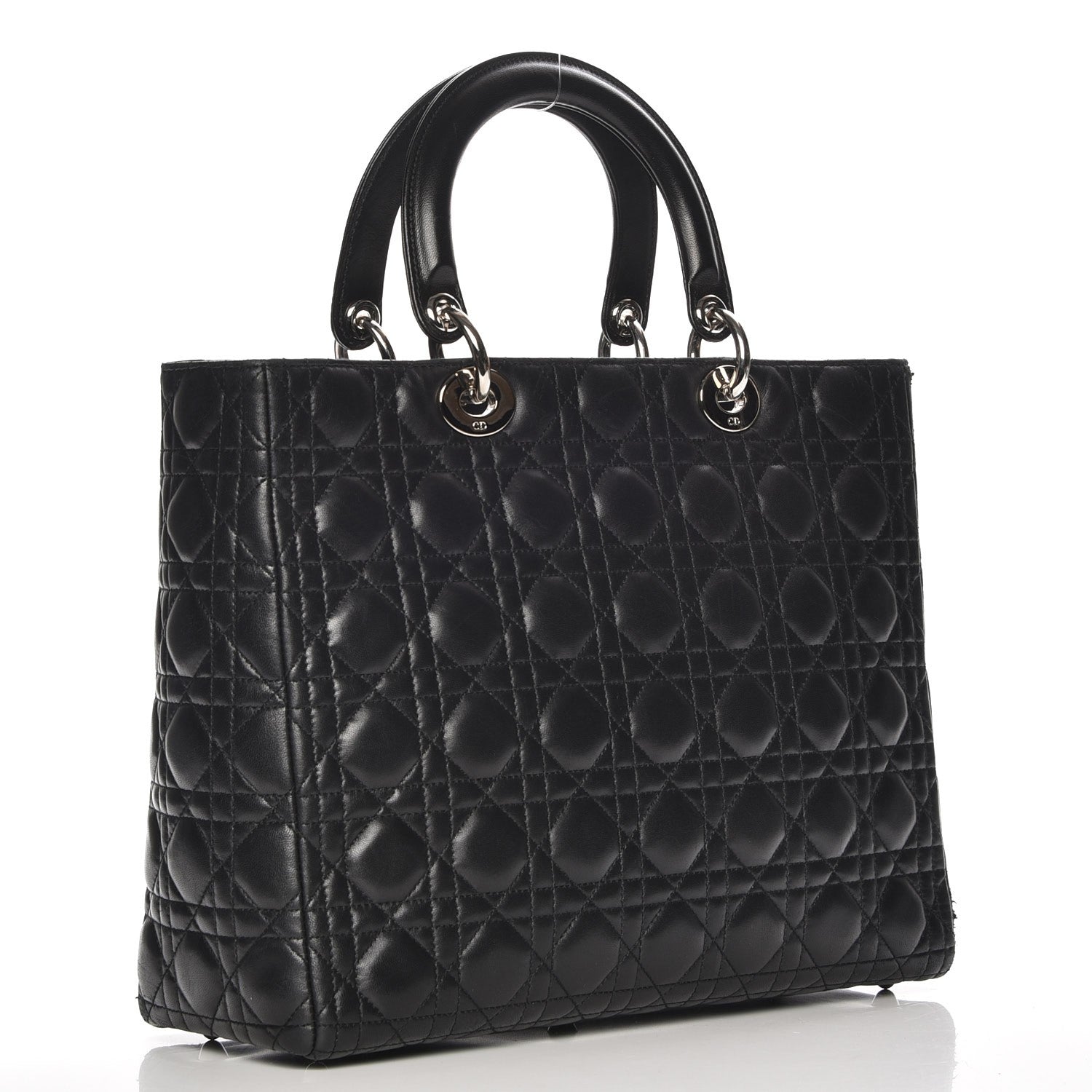 Christian Dior Lambskin Cannage Large Lady Dior Black 3 of 10
