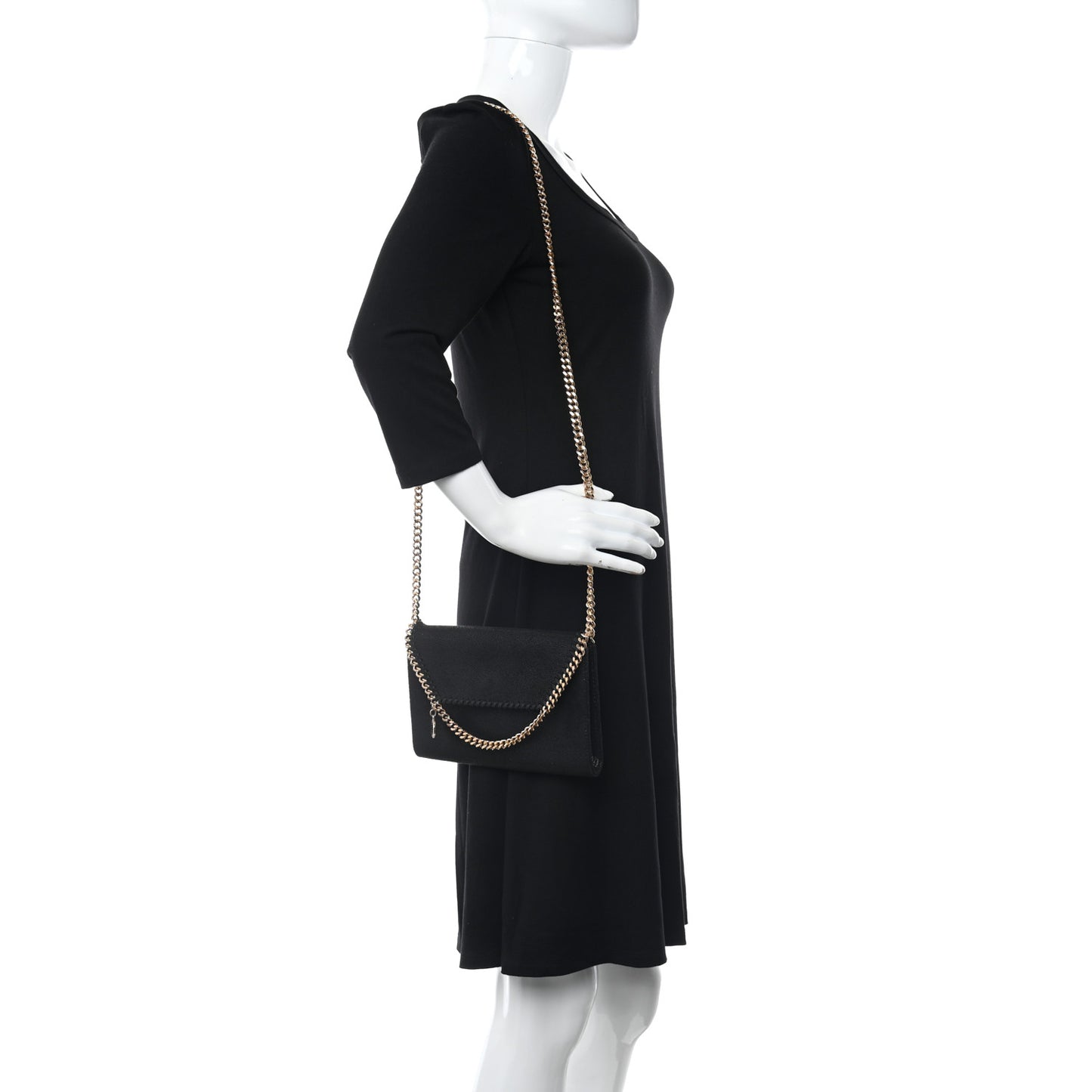 Shaggy Deer Mini Falabella Crossbody Bag Black