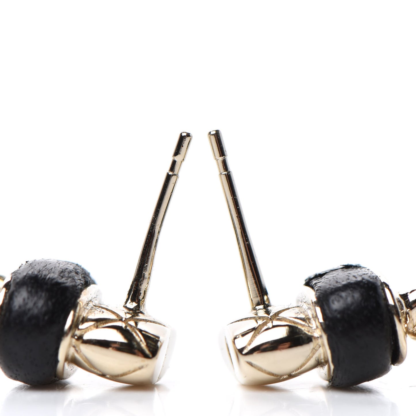 Lambskin CC Turnlock Drop Earrings Gold Black