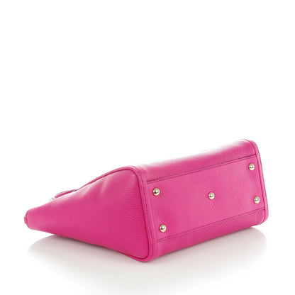 Gucci Pebbled Calfskin Small Soho Top Handle Bag Bright Bougainvillea 4 of 7