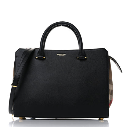 Burberry Calfskin Mega Check Small Banwell Tote Black 1 of 9