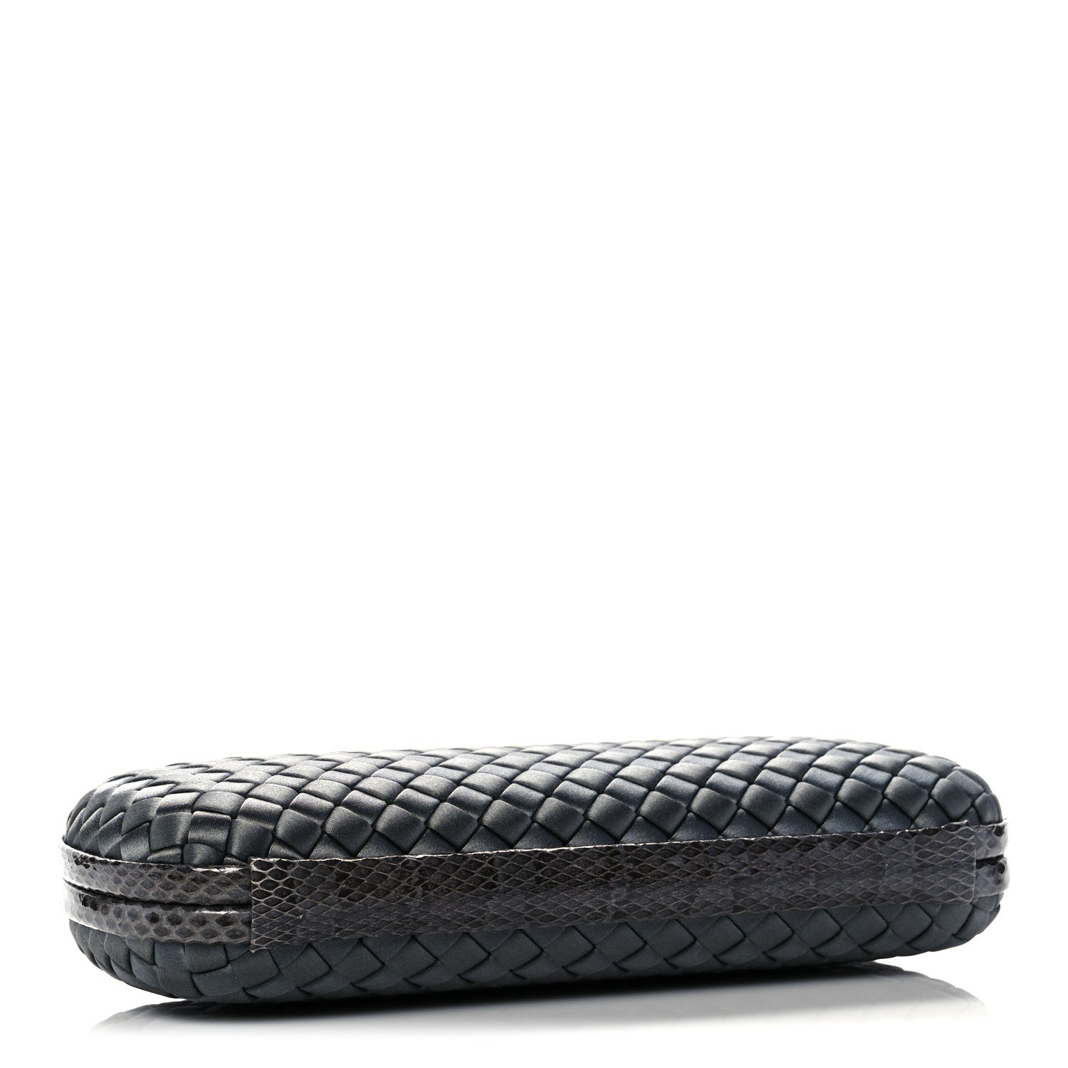 Bottega Veneta Satin Ayers Intreccio Impero Stretch Knot Clutch Grey 4 of 8