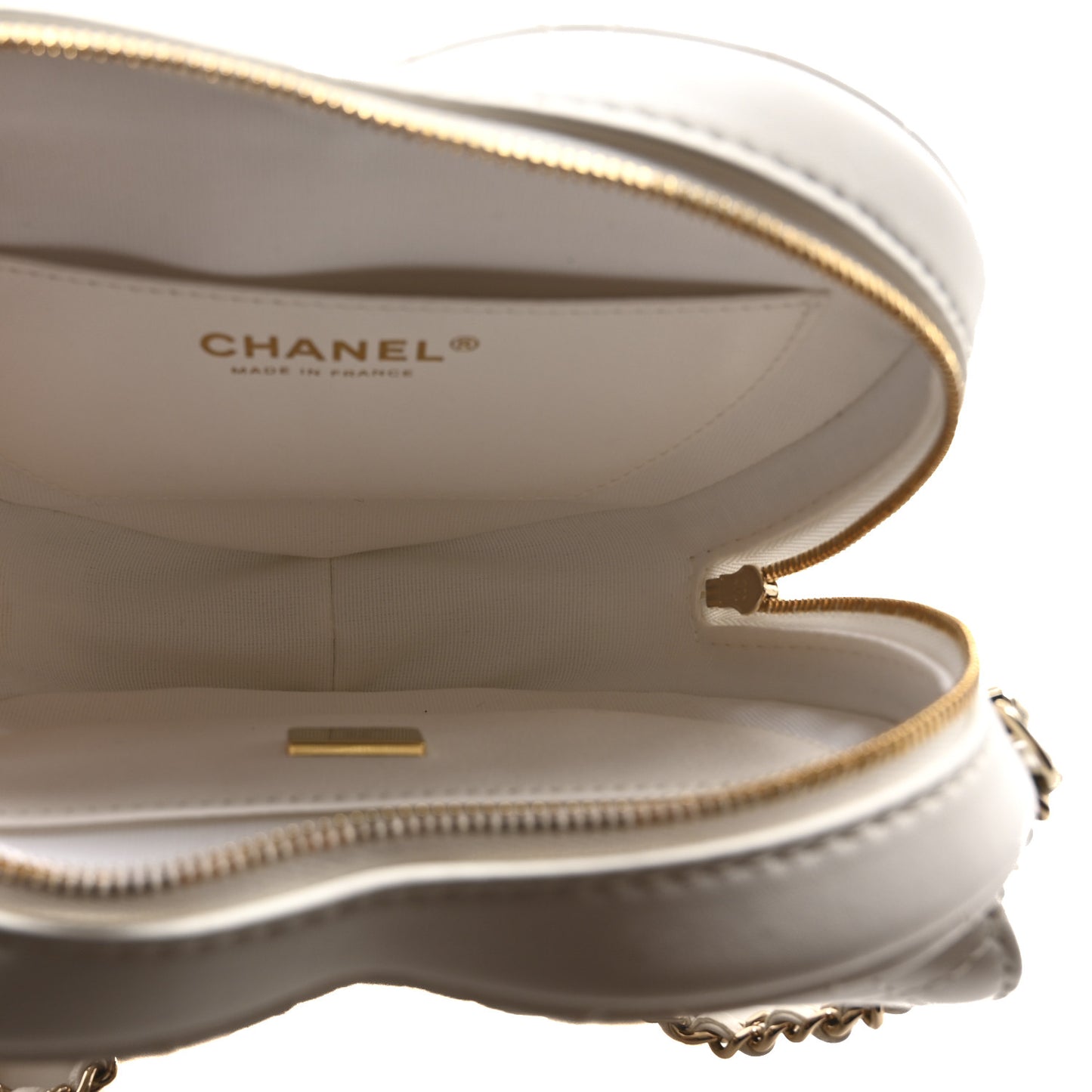 Lambskin Quilted CC In Love Heart Bag White