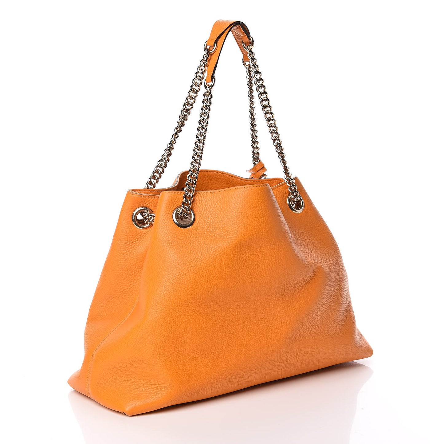 Pebbled Calfskin Medium Soho Chain Shoulder Bag Curcuma