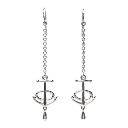 Hermes Sterling Silver Grand Large Chaine D'Ancre Drop Earrings 1 of 5