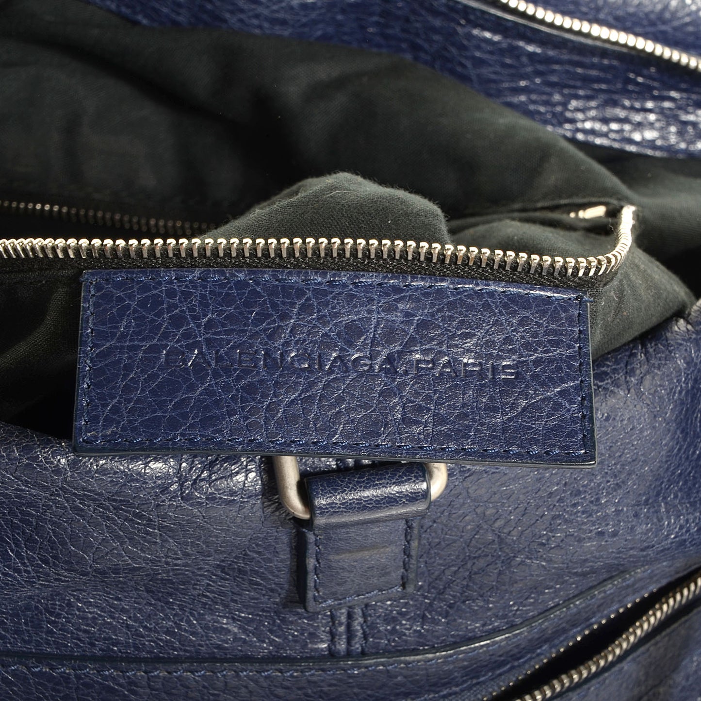 Agneau Classic Hardware Small Squash Duffel Bag Bleu Nuit